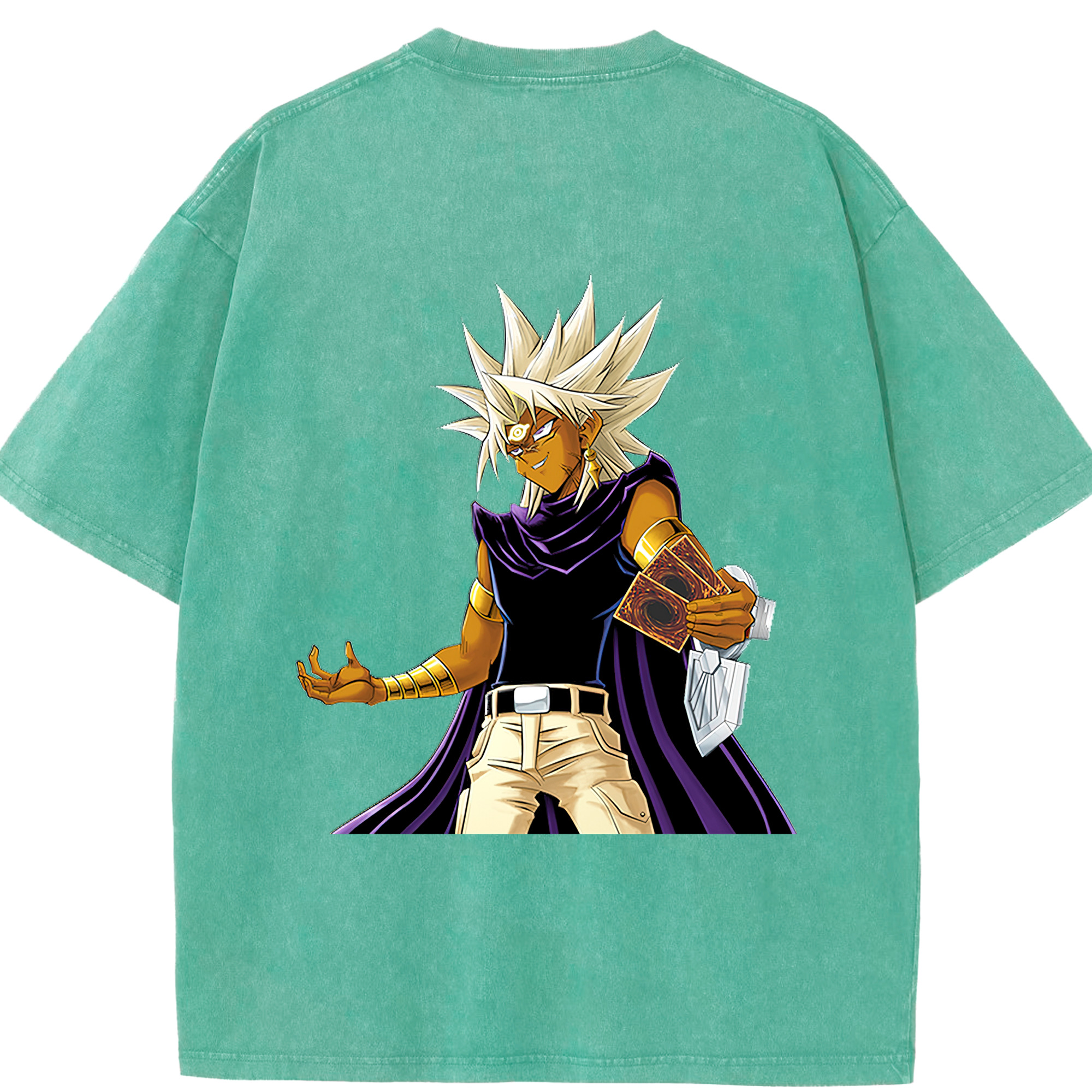 （画像用） 遊☆戯☆王 Yu-Gi-Oh! 綿100% ヴィンテージ風 半袖Tシャツ（背面プリント）